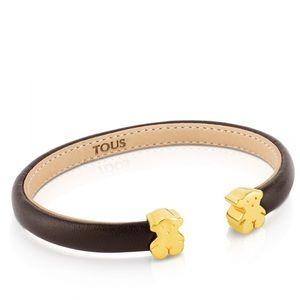 TOUS 18kt gold & leather Sweet Dolls Bear Bracelet
